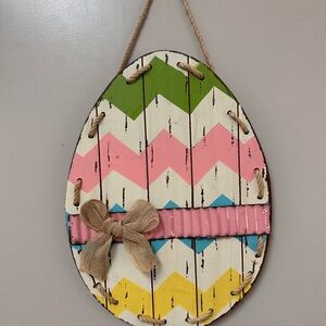 Colorful Wooden Easter Egg Wall Decor